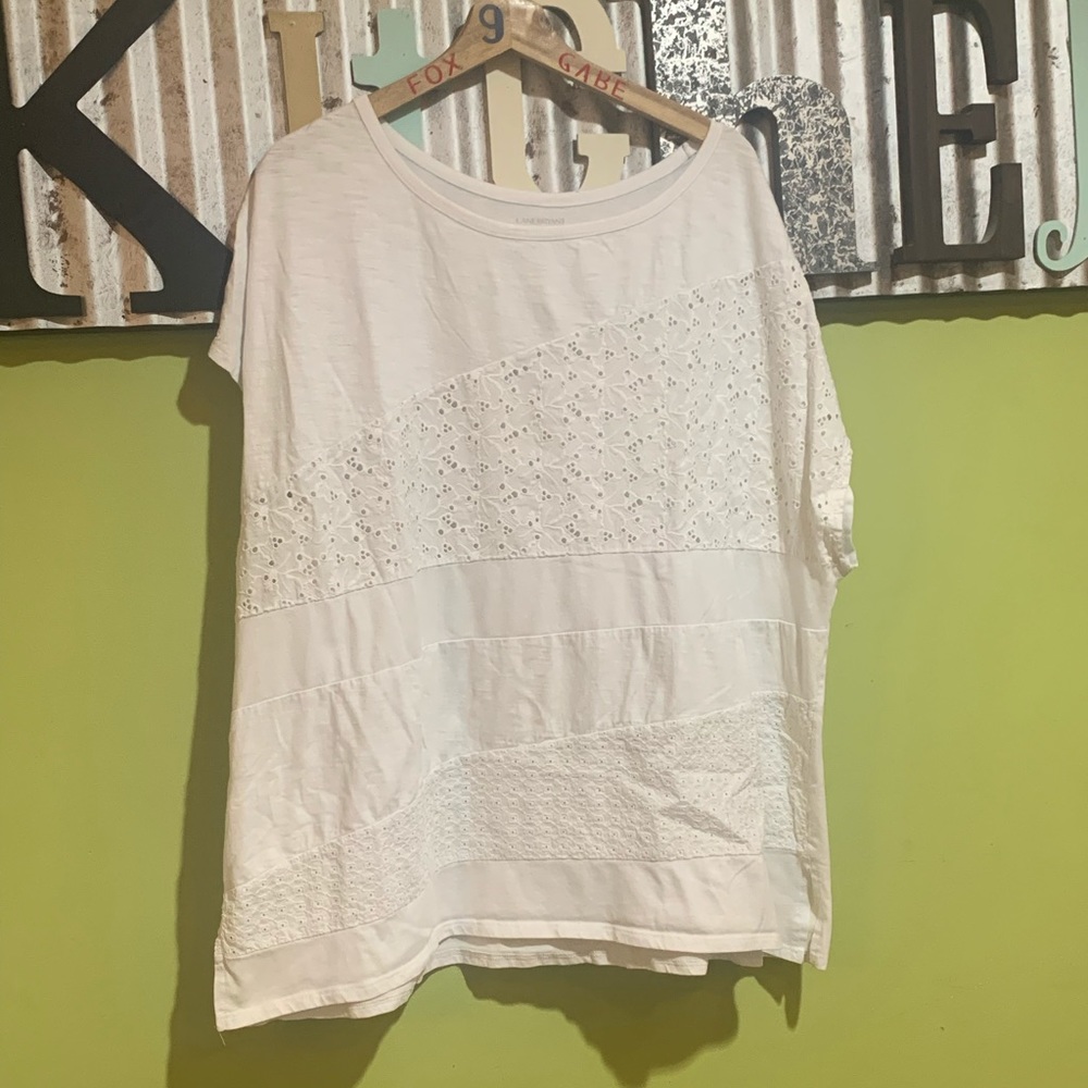 Lane Bryant Size 22/24 Short Sleeve Embroidered Shirt